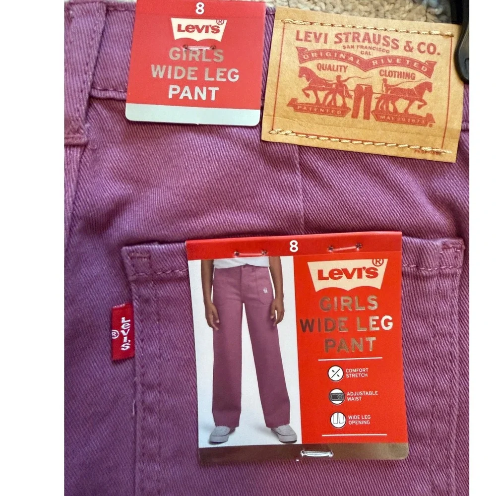 Levi Strauss & Co Girls Size 8 Jeans Bundle Flare‎ Blue Wide Leg Purple 2pk NWT